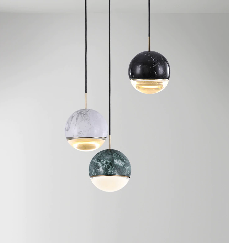 Marble Sphere Design pendant lights