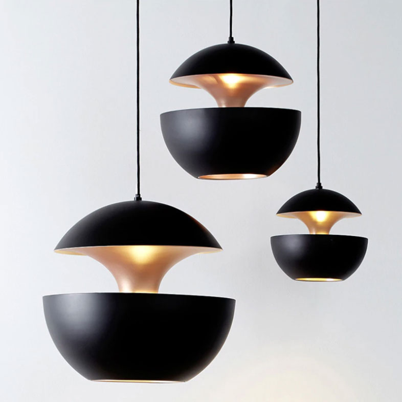 Mid century modernist styled pendant lights