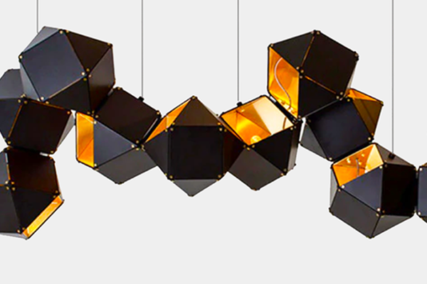 Abstract design chandelier ''Cubix" Modernist Minimlist