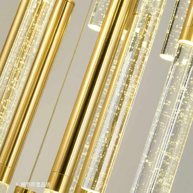 Massive 52 lights cluster chandelier crystal gold minimalist