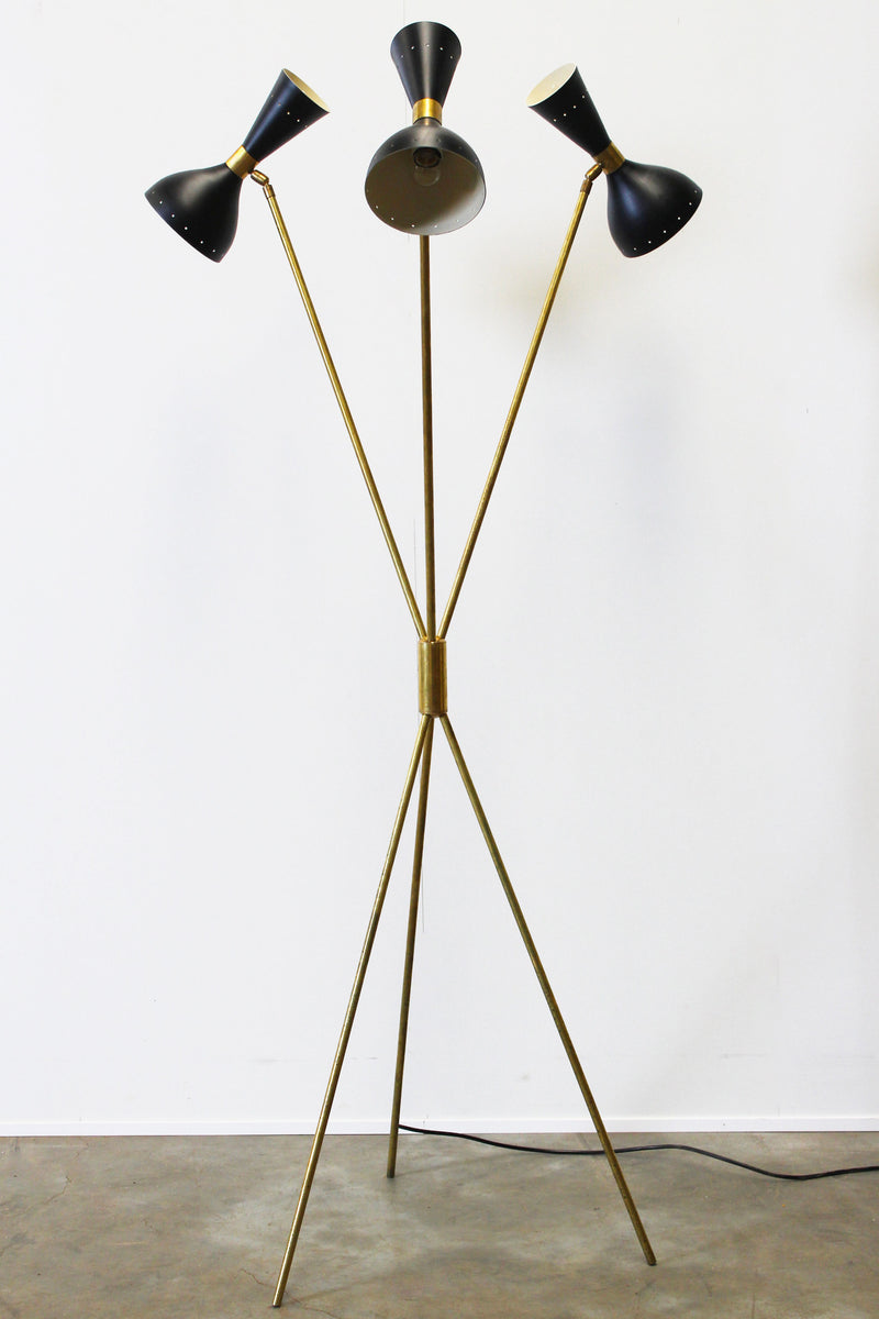 Italian Design Minimalist Floor Lamp by Stilnovo 1950
