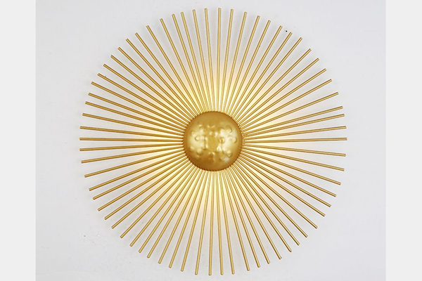Sunburst wall lights mid century modern gold metal