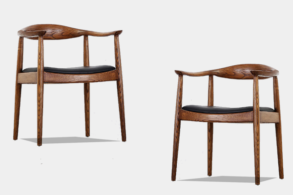 Danish Design style armchairs in solid wood
