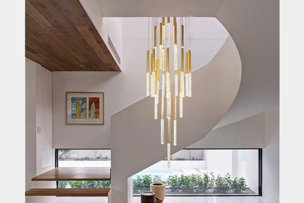 Massive 52 lights cluster chandelier crystal gold minimalist
