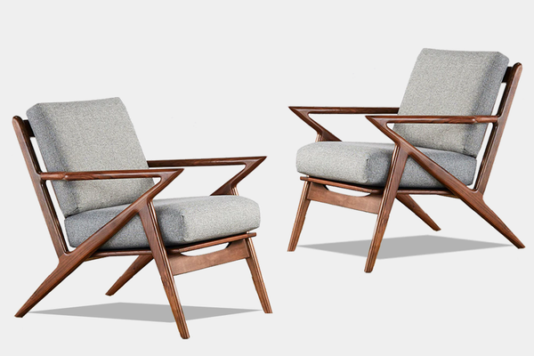 Danish Design style lounge chairs solid wood