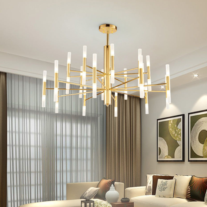 Large golden 40 lights design chandelier minimalist